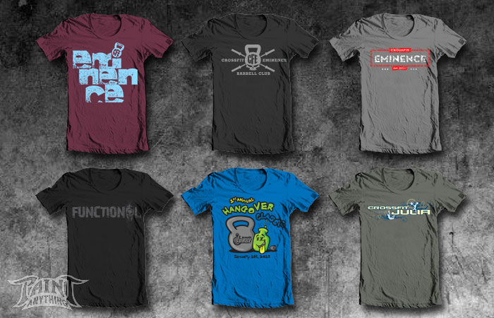 Variety of graphic tees with unique designs displayed