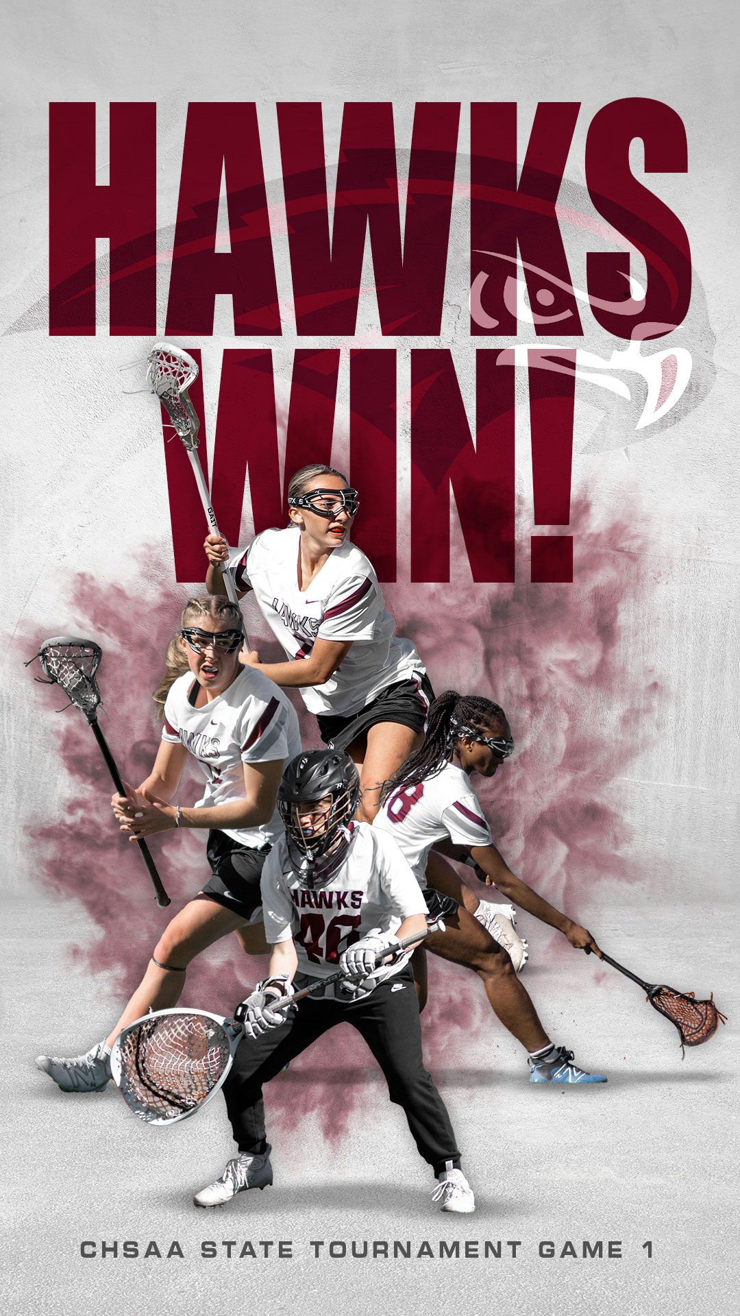 Celebration image after a win by the Horizon Hawks Girls Lacrosse Team.